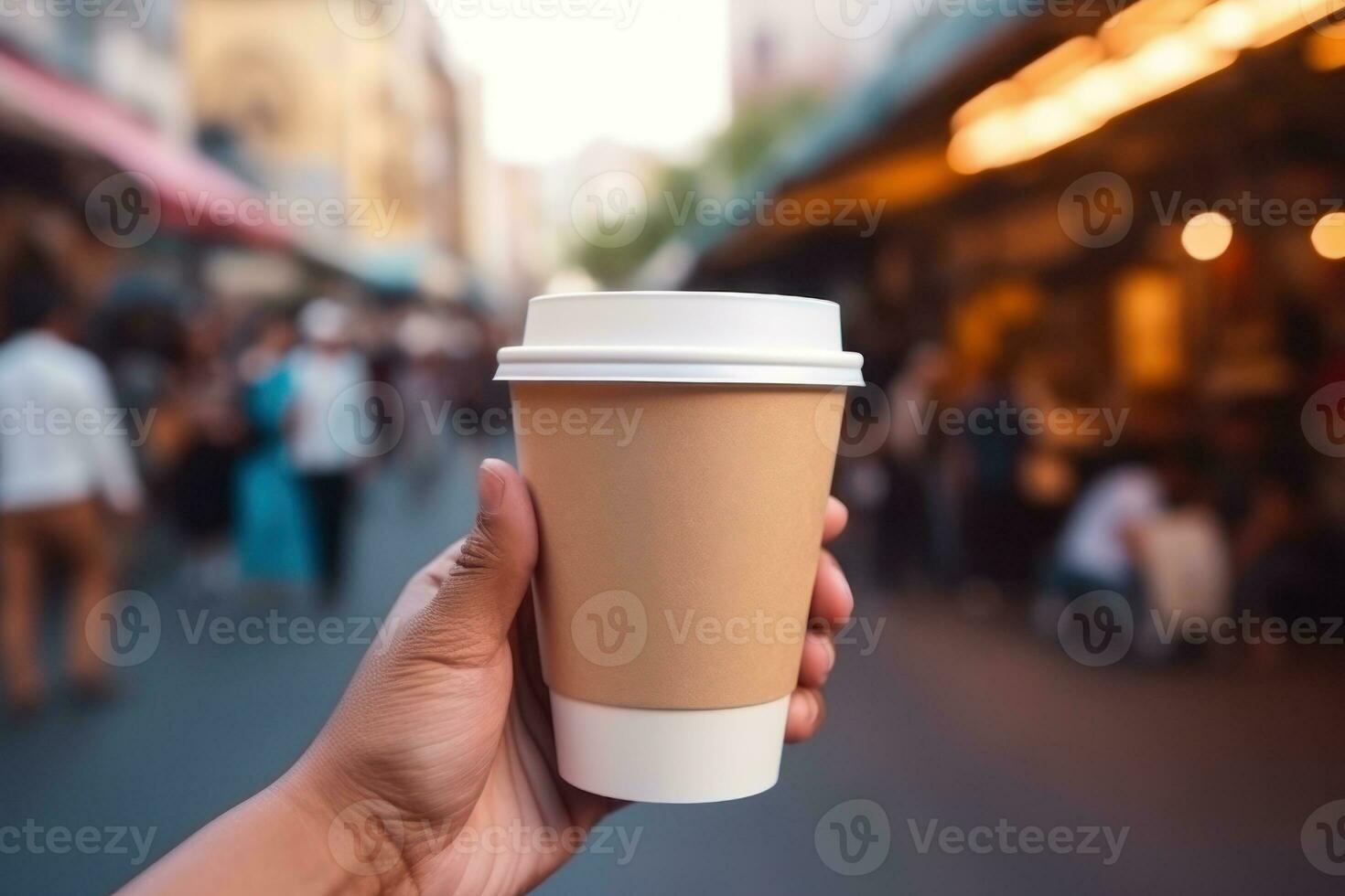 AI generated Paper coffee cup mock-up Generative AI photo