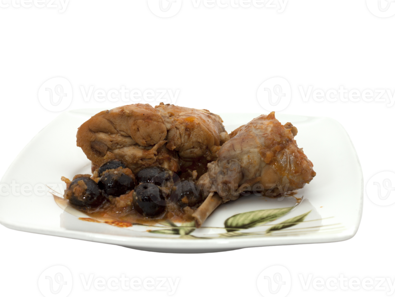 dish with rabbit with olives png