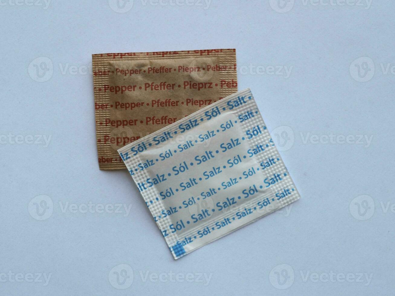 individual salt and pepper sachet photo