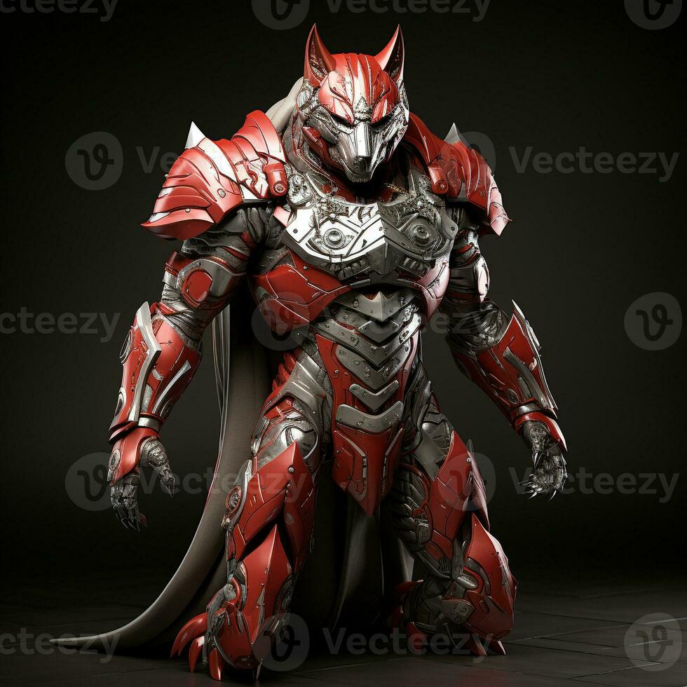 AI generated 3d super hero wolf photo