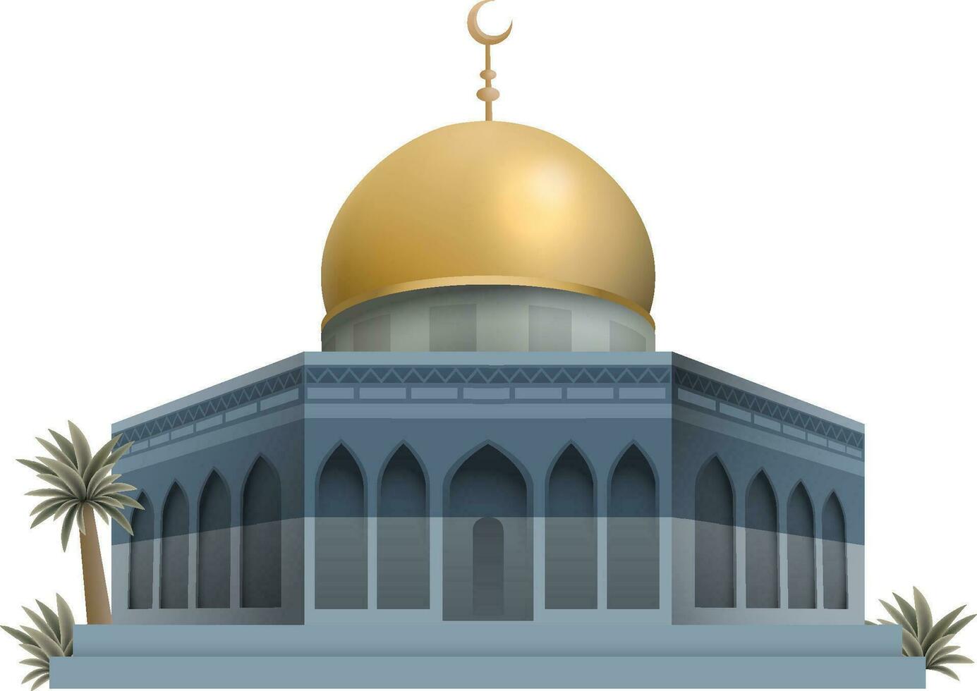 masjid al aqsa dome of the rock palestine vector