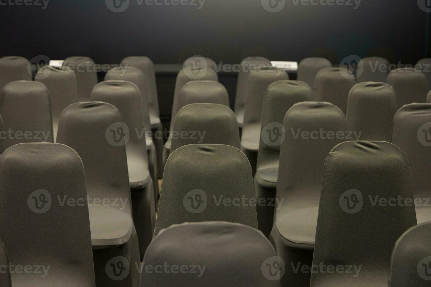 line up chairs color black in seminar room conference photo