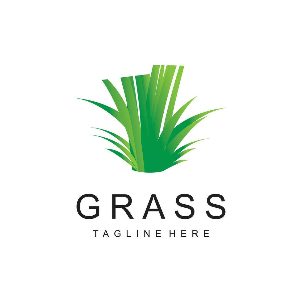 Grass logo design template vector illustration with creative idea