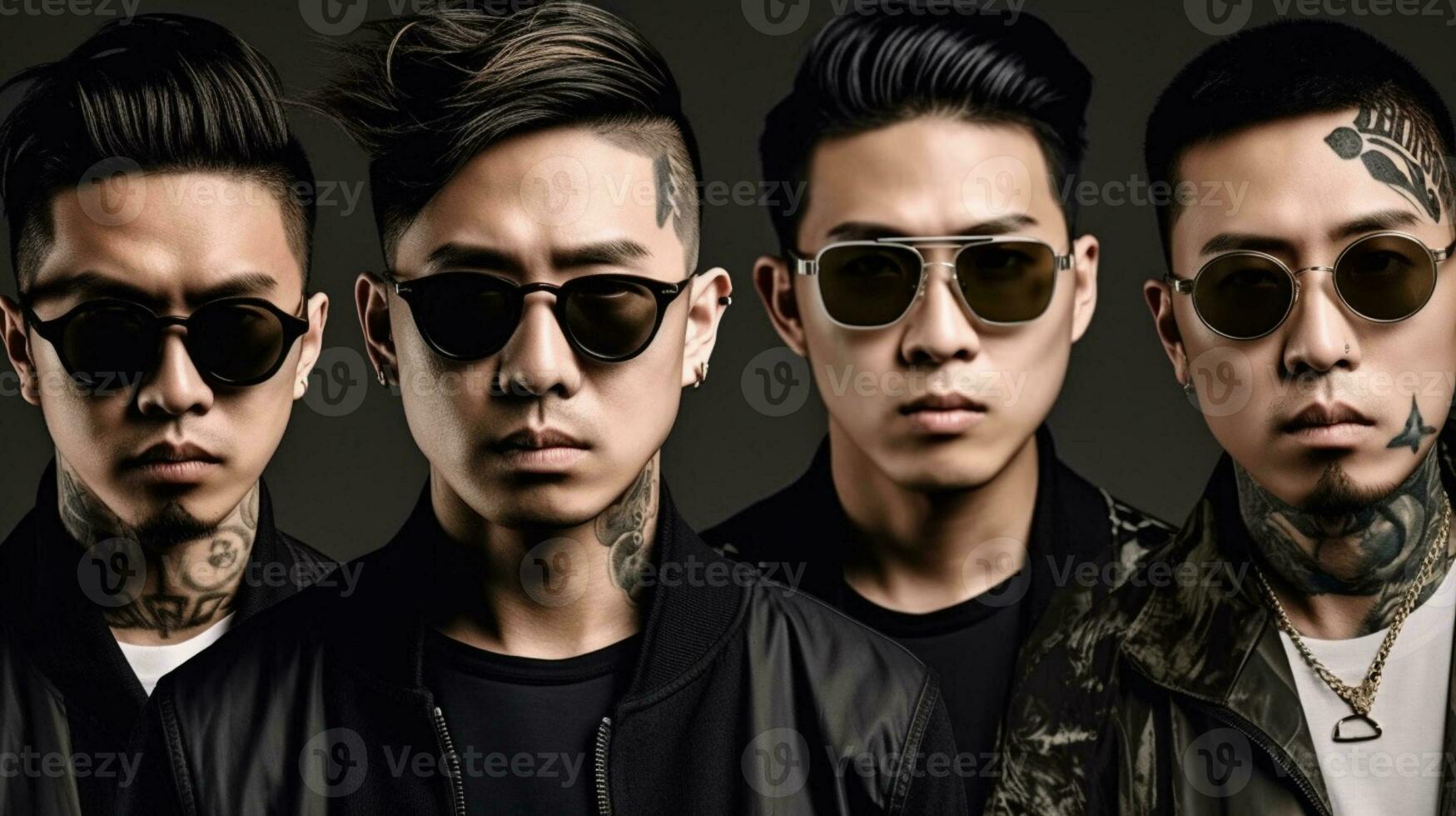 AI generated Asian gangsters photo