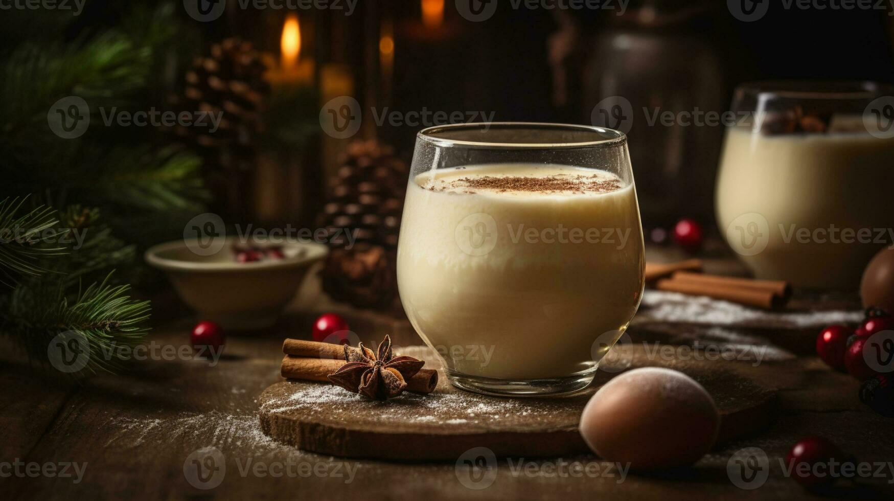 AI generated Christmas eggnog photo