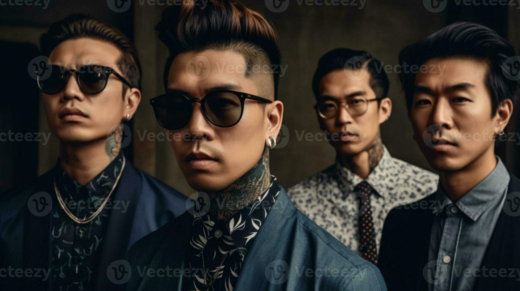 AI generated Asian gangsters photo