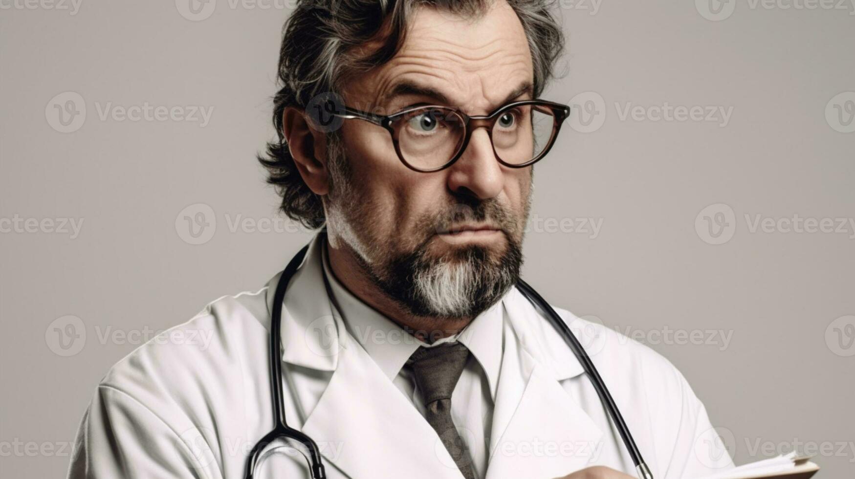 AI generated Serious middle aged doctor photo