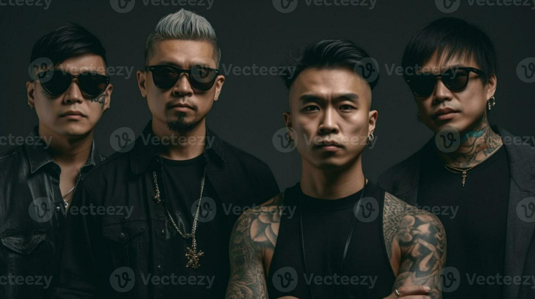 AI generated Asian gangsters photo