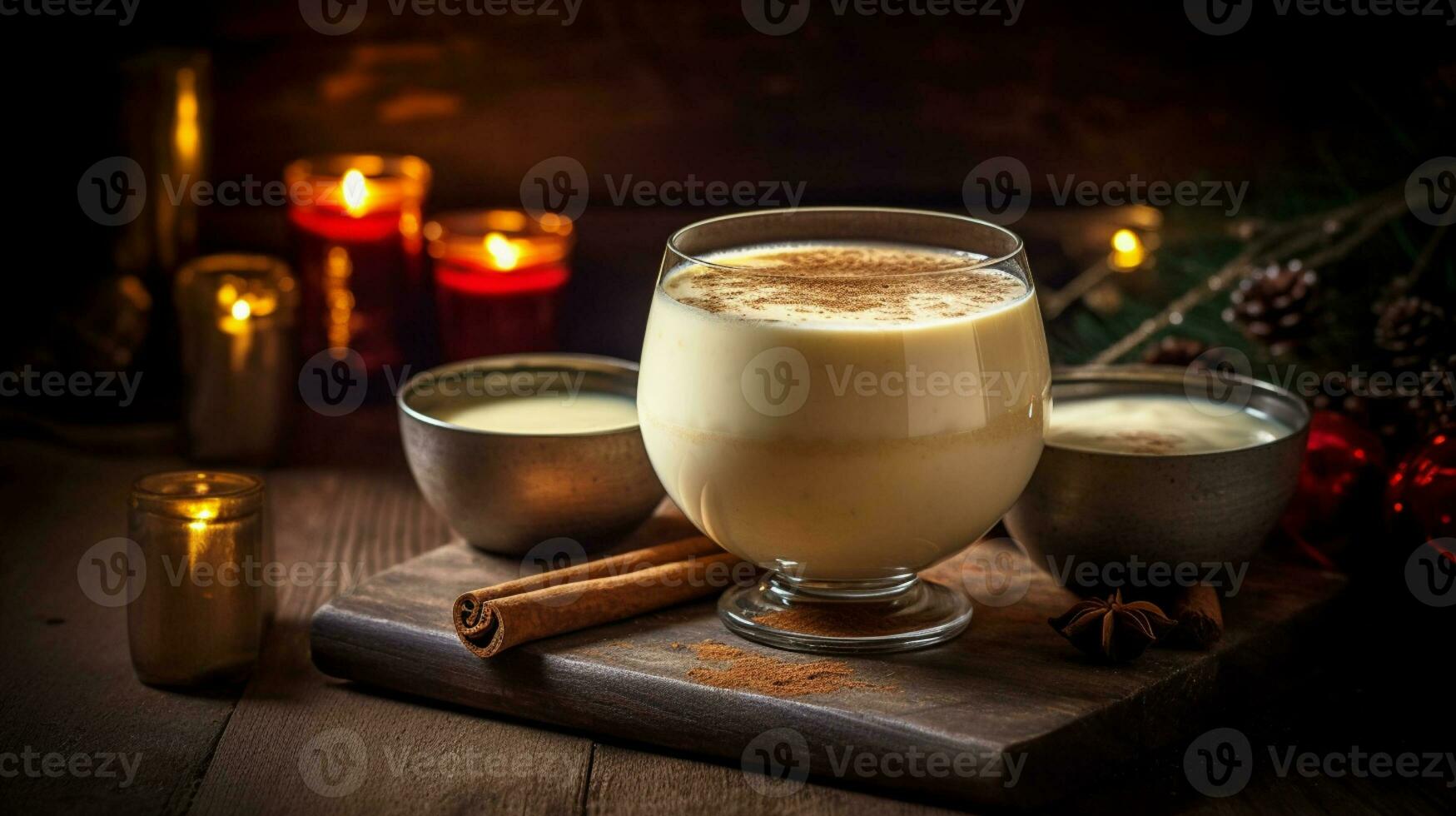 AI generated Christmas eggnog photo