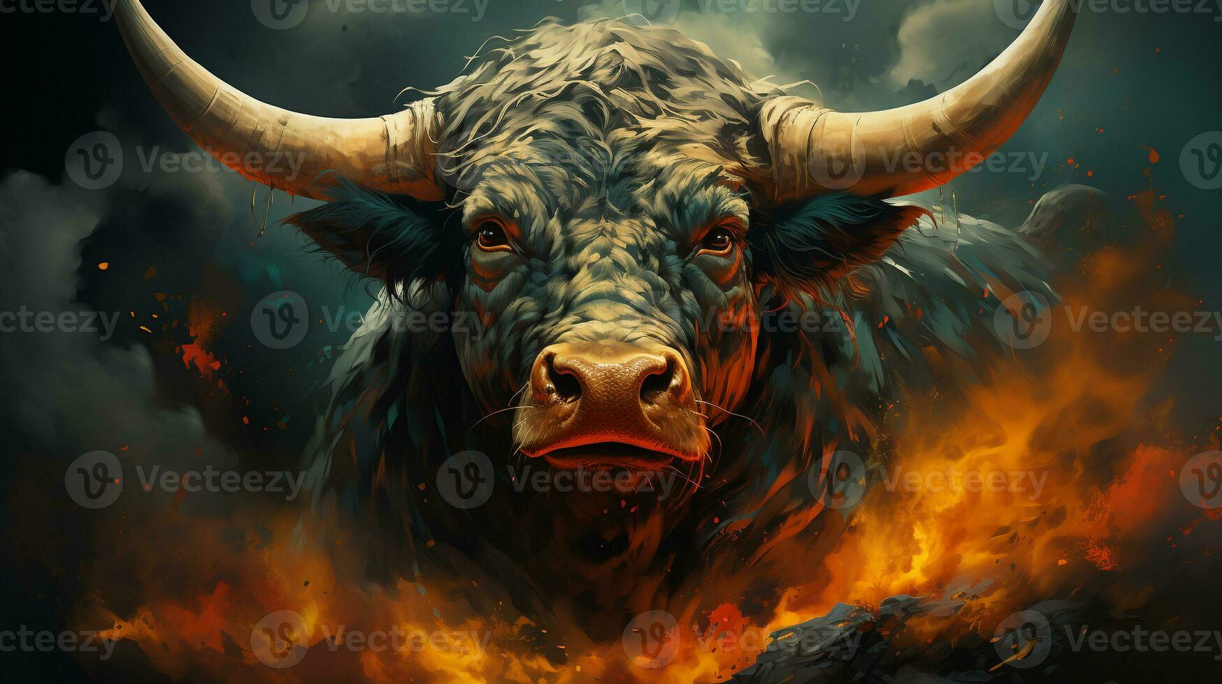 AI generated amazing bull wallpapers photo