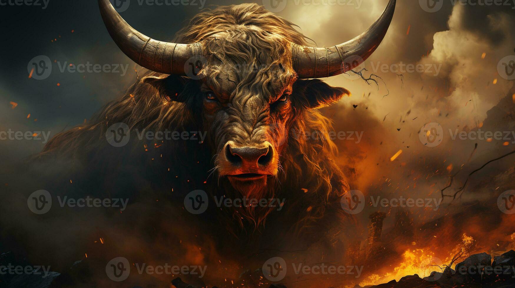 AI generated amazing bull wallpapers photo