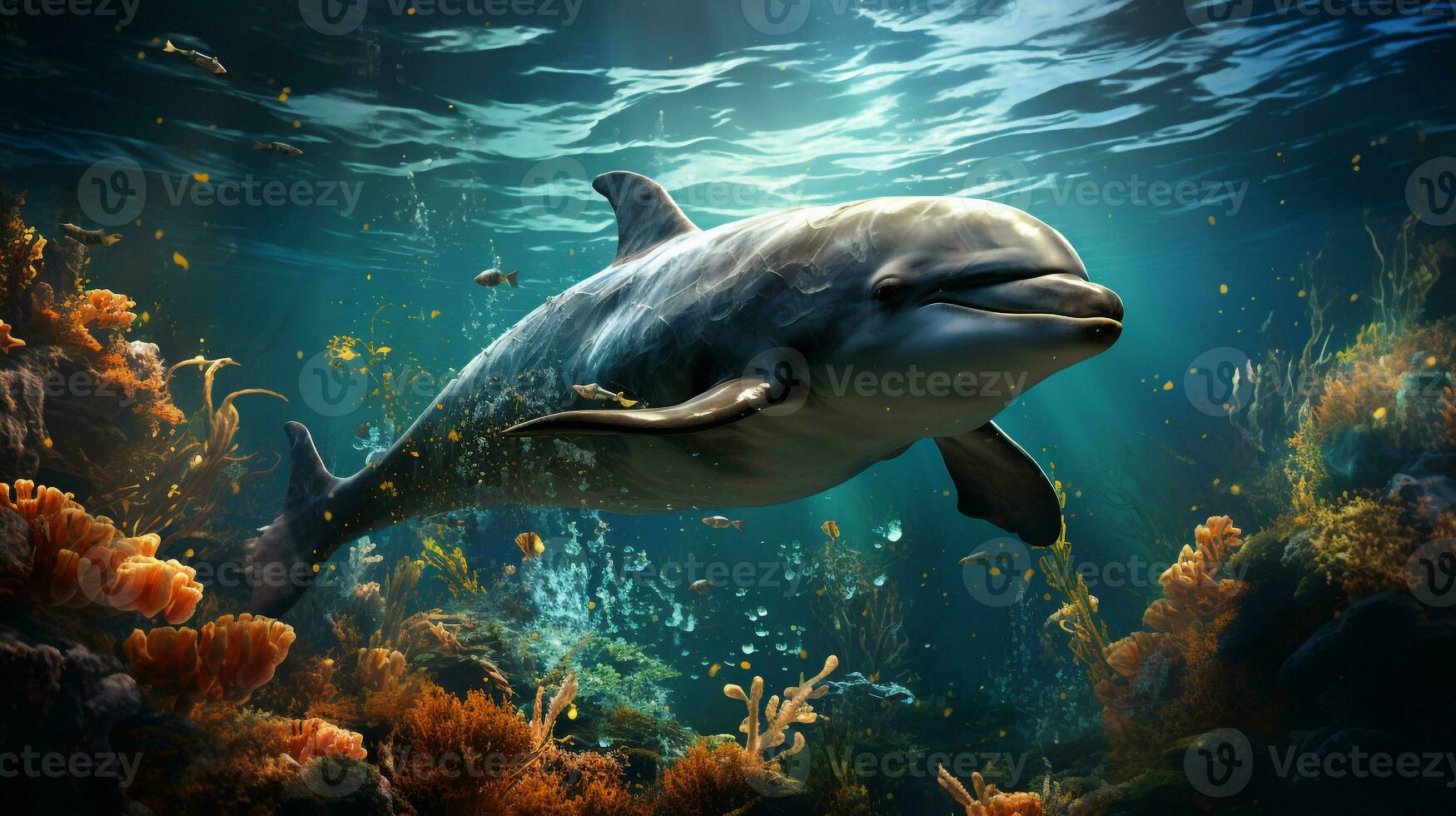 AI generated amazing dolphin wallpaper photo