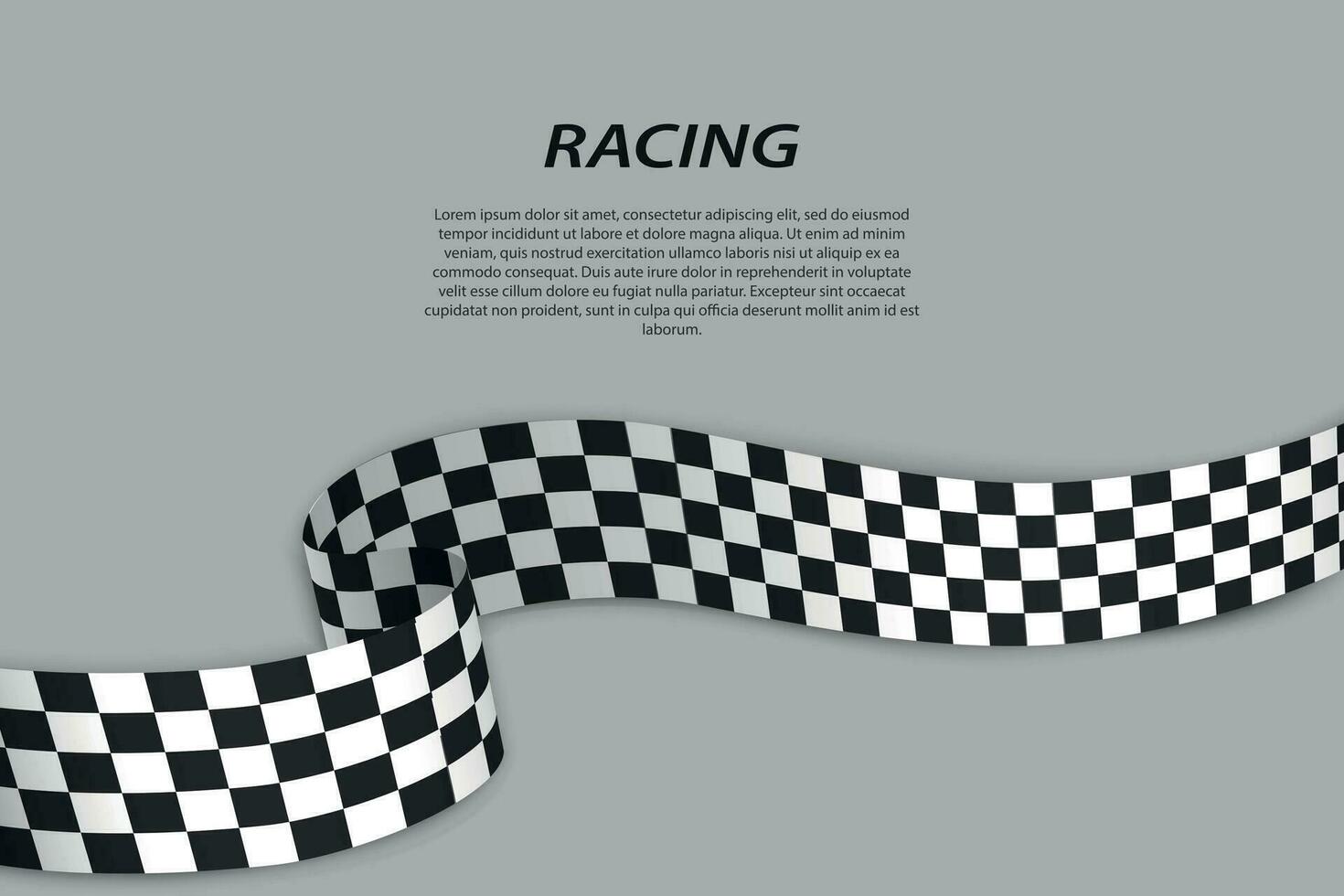 Checkered wave flag for racing background vector