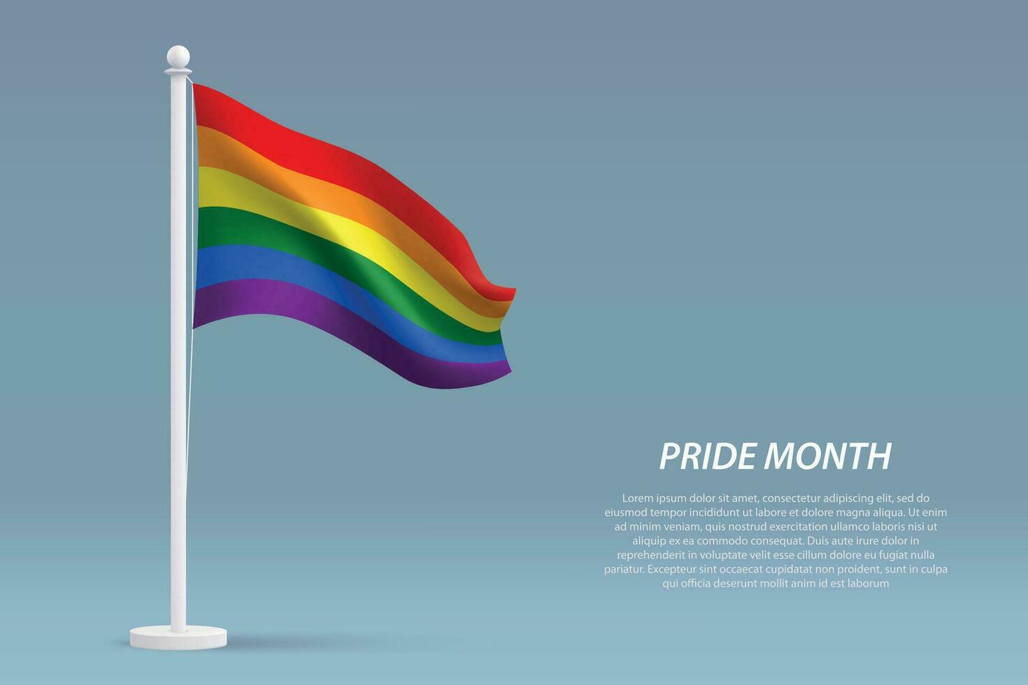 Rainbow wave flag for happy pride month background vector