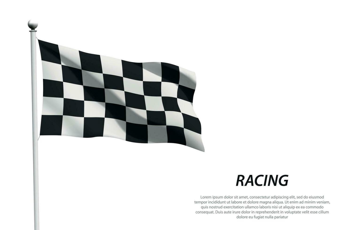 Checkered wave flag for racing background vector
