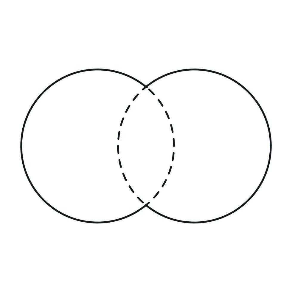 intersection of two sets venn diagram vector