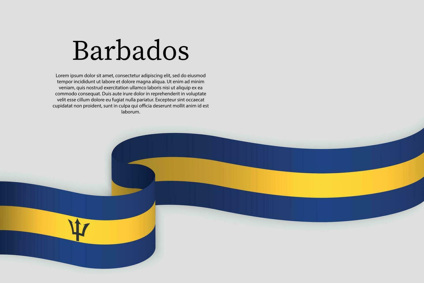 Ribbon flag of Barbados. Celebration background vector
