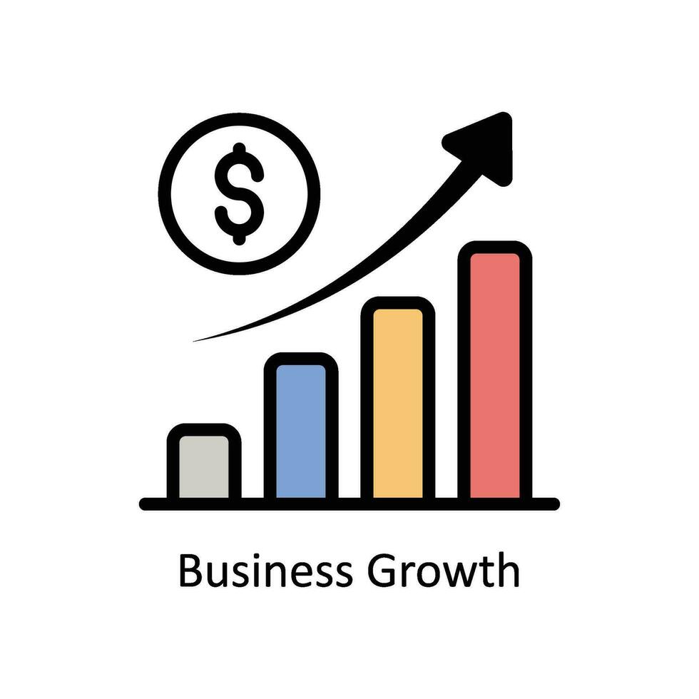 Business Growth vector filled outline Icon Design illustration. Business And Management Symbol on White background EPS 10 File