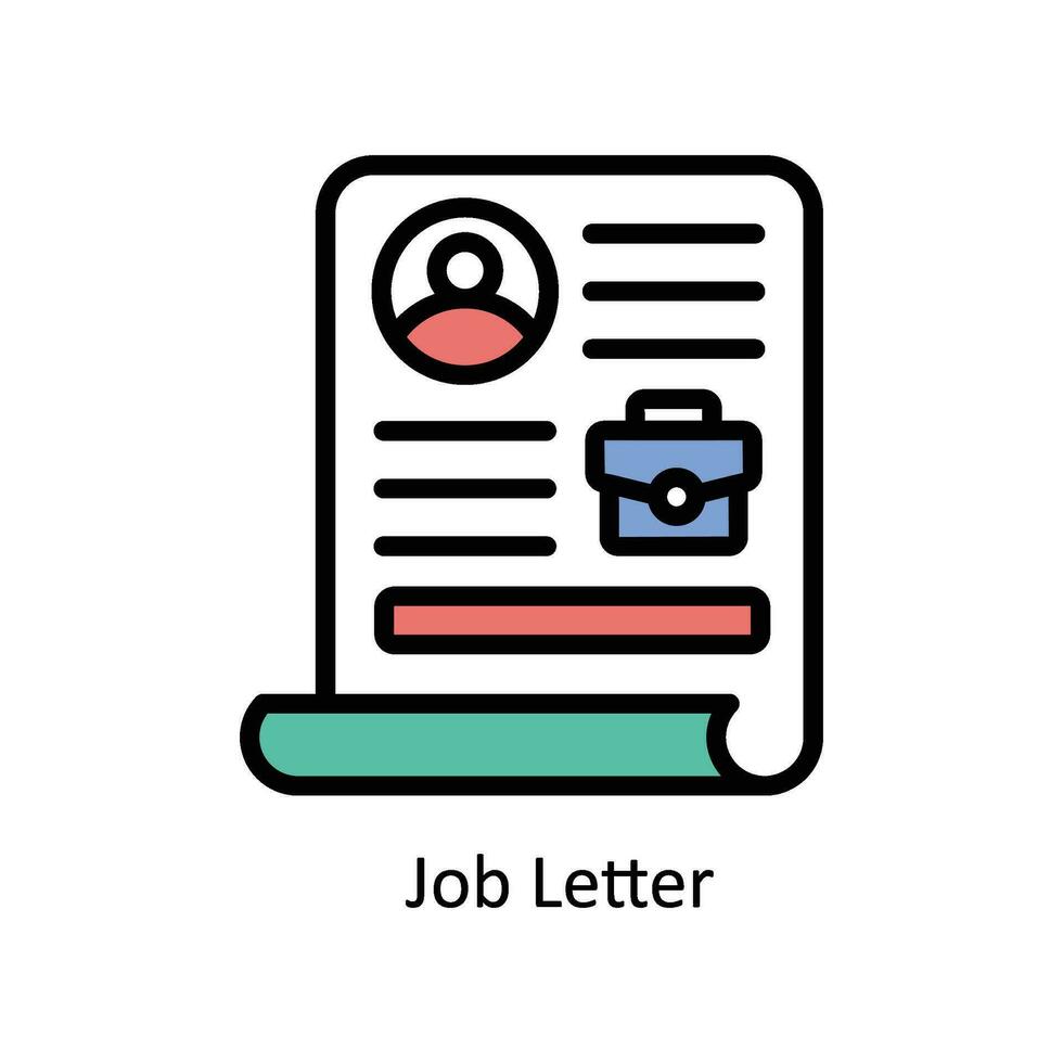 Job Letter vector filled outline Icon Design illustration. Business And Management Symbol on White background EPS 10 File