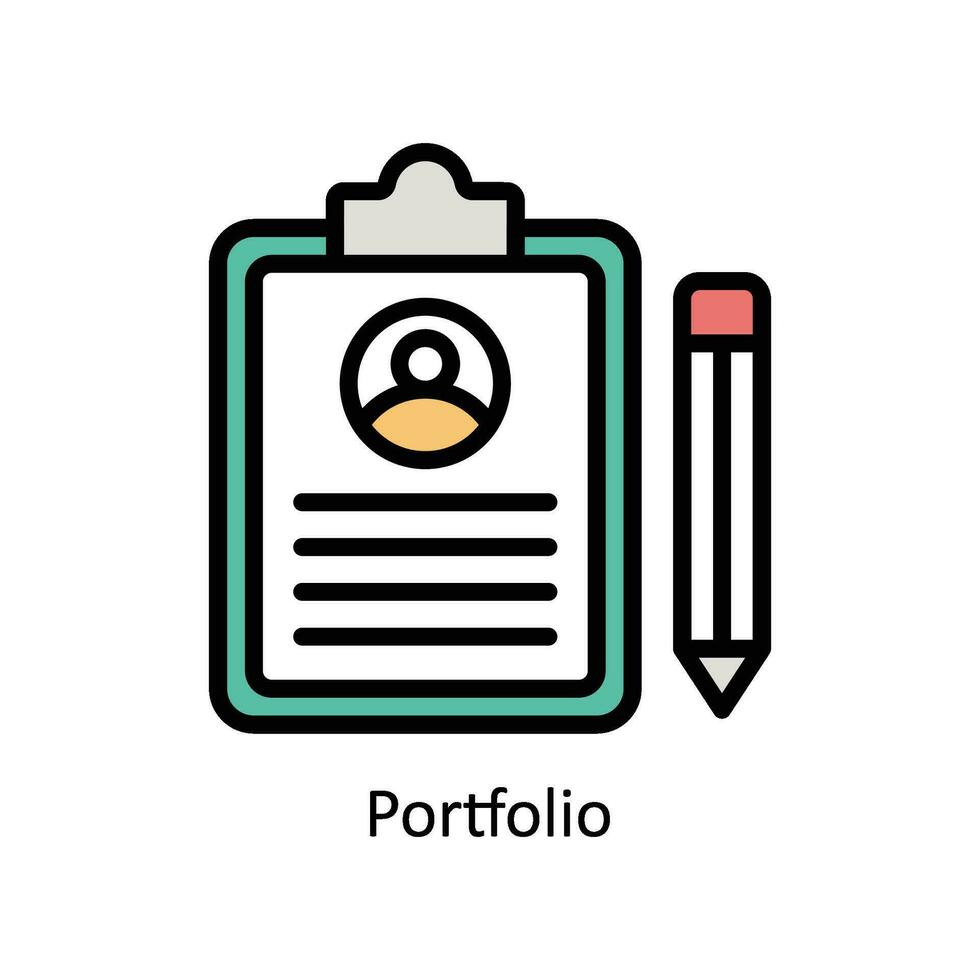 Portfolio vector filled outline Icon Design illustration. Business And Management Symbol on White background EPS 10 File