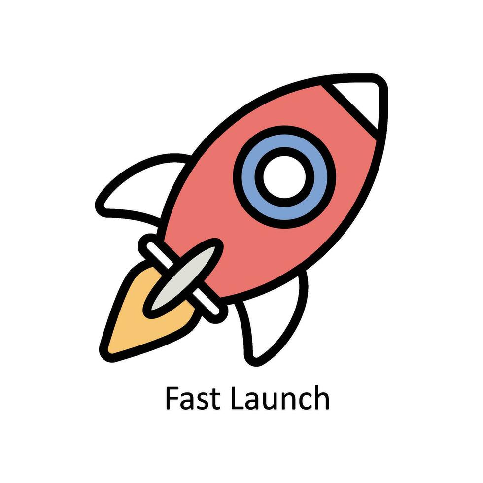 Fast Launch vector filled outline Icon Design illustration. Business And Management Symbol on White background EPS 10 File