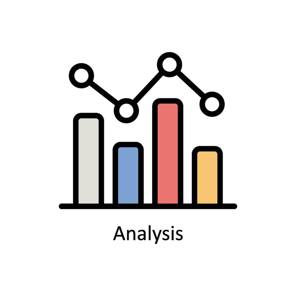 análisis vector lleno contorno icono diseño ilustración. negocio y administración símbolo en blanco antecedentes eps 10 archivo
