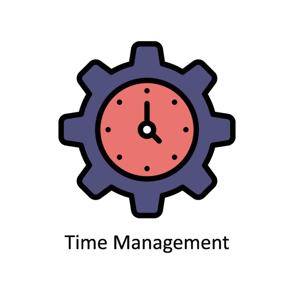 Time management vector filled outline Icon Design illustration. Business And Management Symbol on White background EPS 10 File