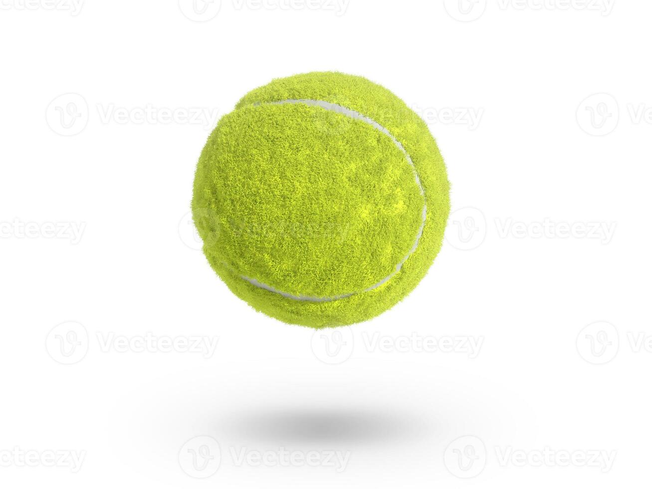 Single tennis ball isolated on white background photo