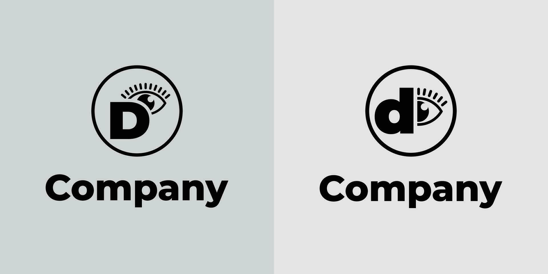 Letter D Vision Logo, suitable for business related to vision, spy, optic, or eye with Initial D vector