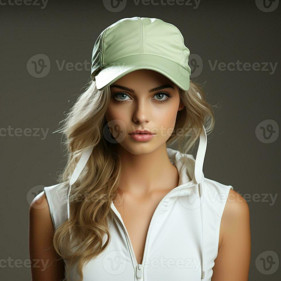 AI generated Girls tennis hat photo