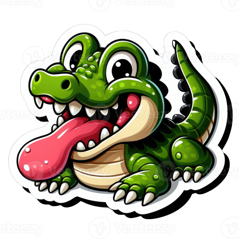 AI generated Alligator's Playful Grin, Sticker png