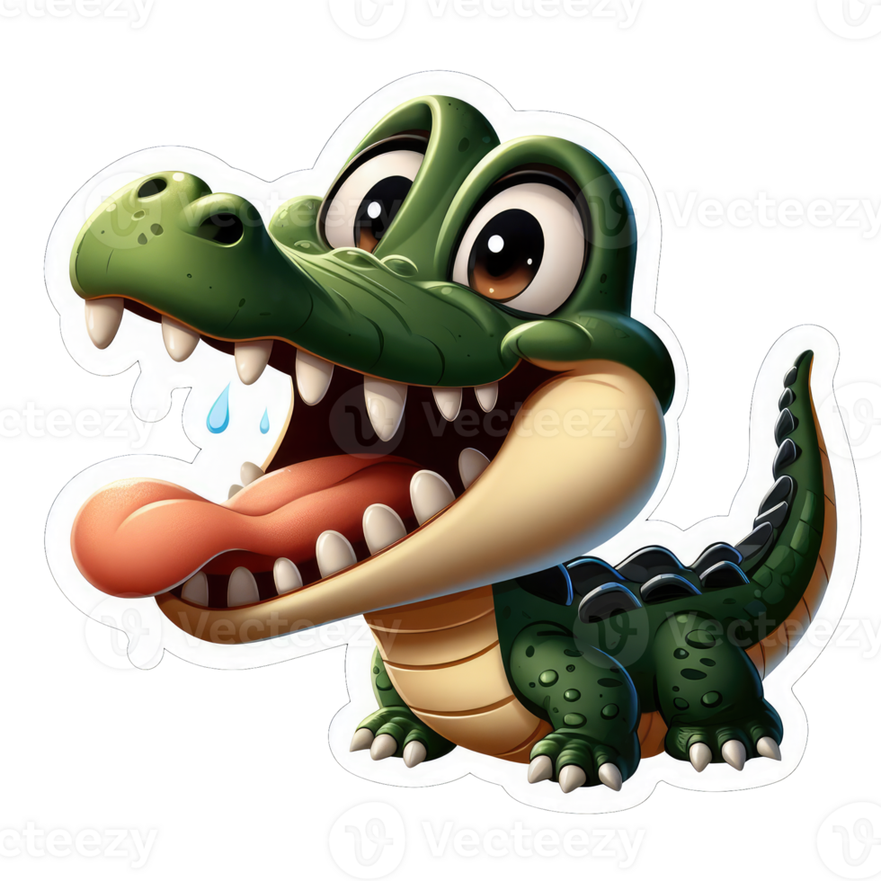 AI generated Alligator's Playful Grin, Sticker png