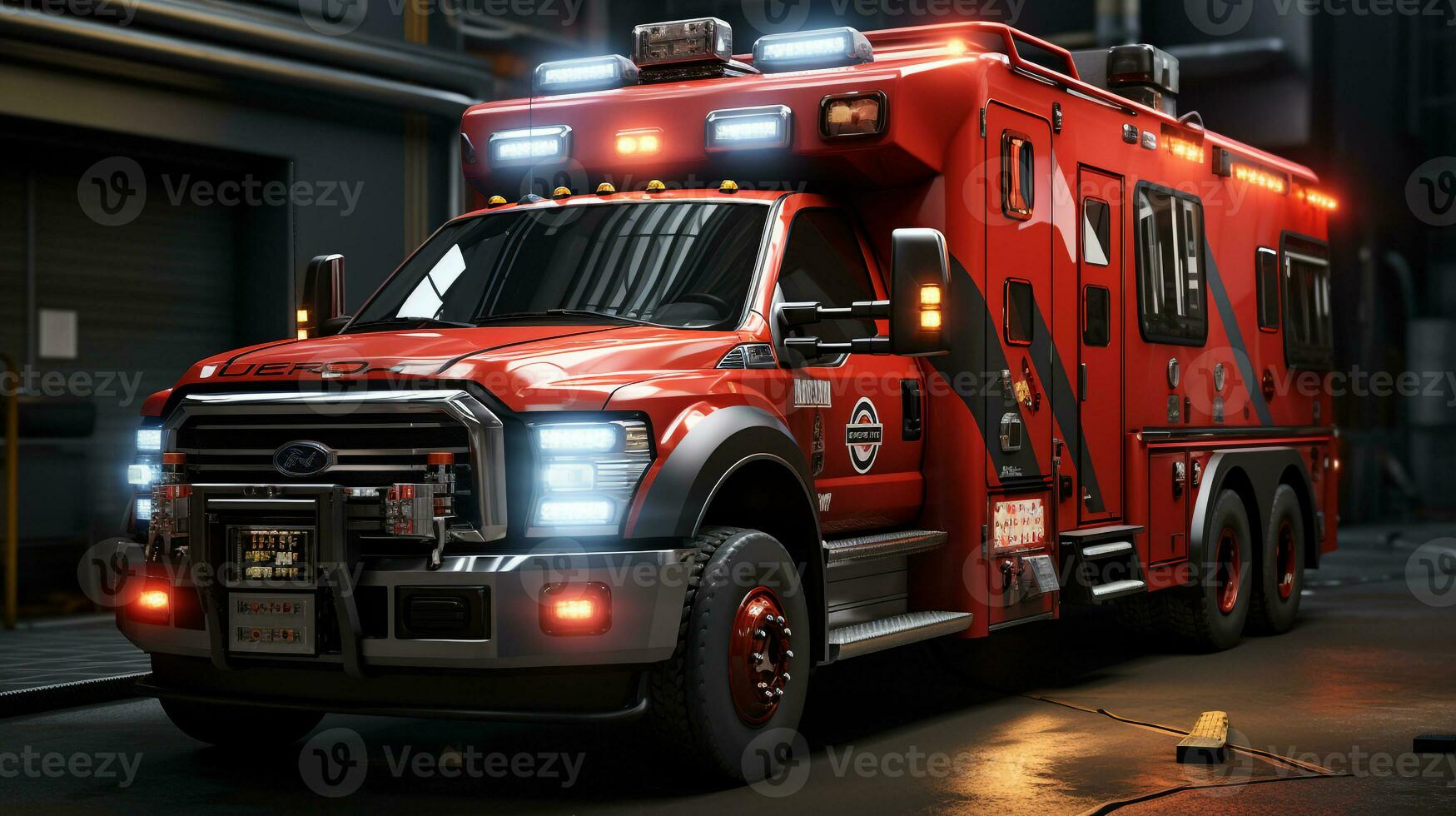 AI generated 3d realistic ambulance photo