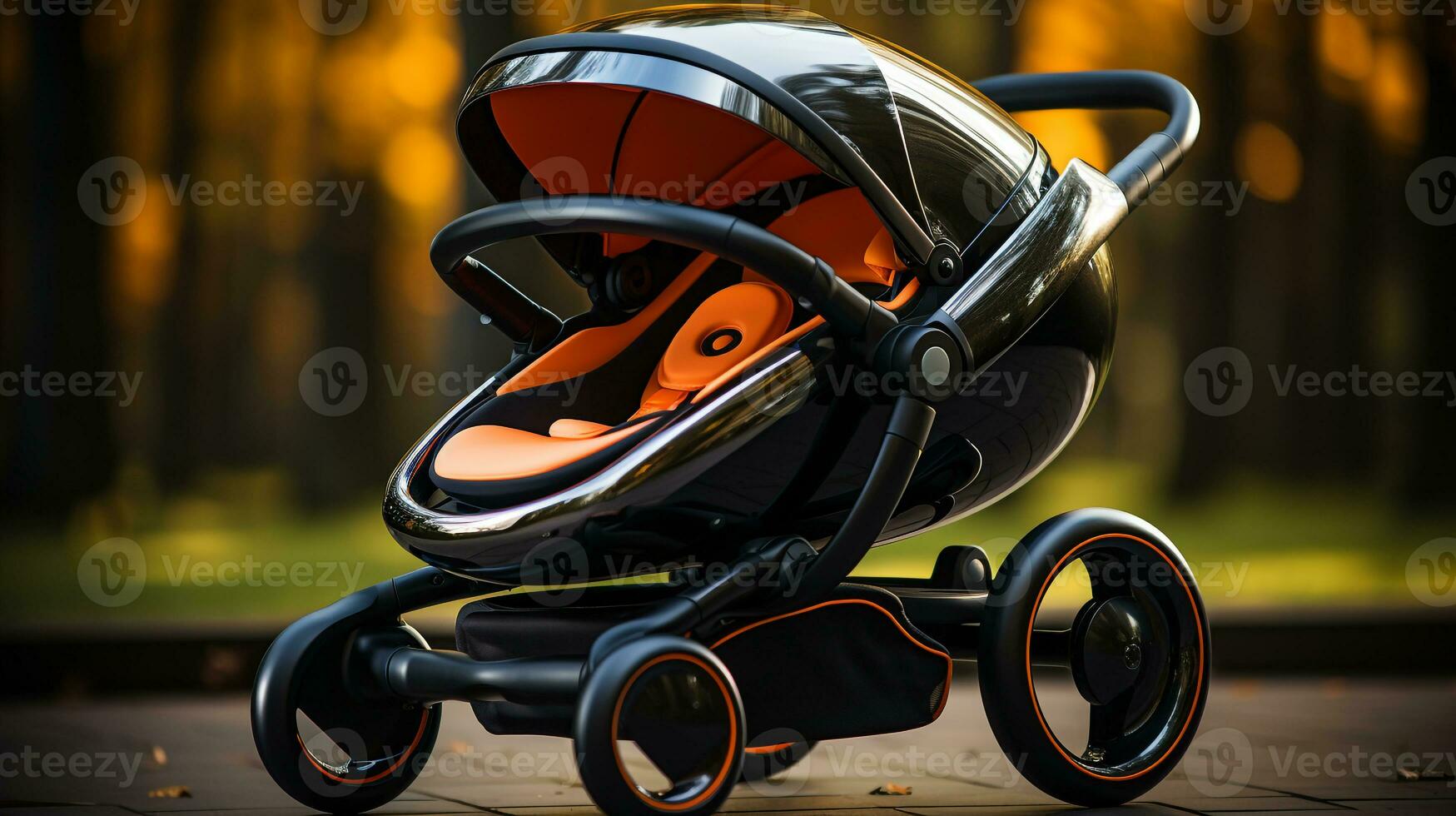 AI generated 3d realistic baby stroller photo