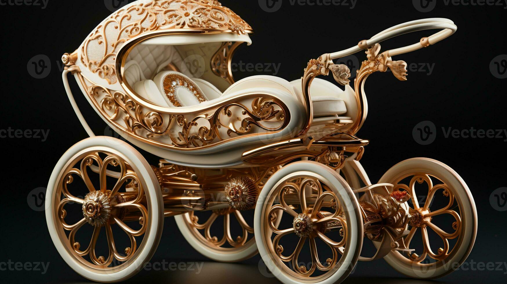AI generated 3d realistic baby stroller photo