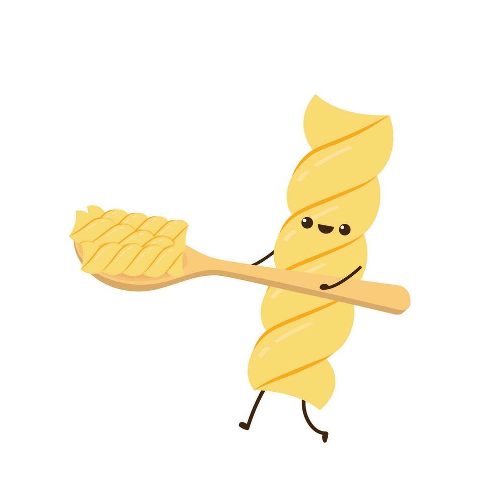 Pasta noodles character design. Pasta noodles on white background. vector