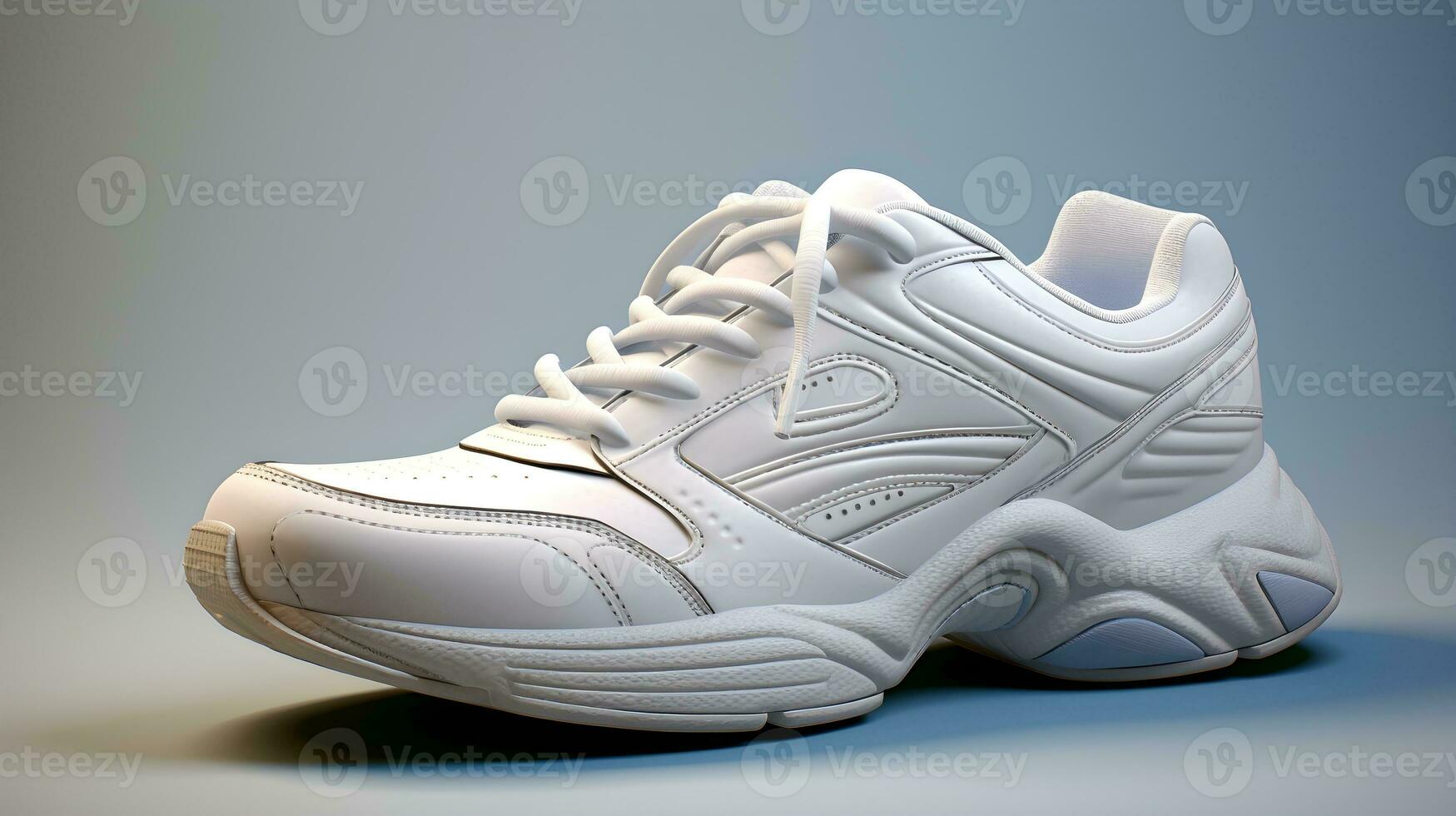 AI generated White sports shoe untied ready for action Ai Generated photo