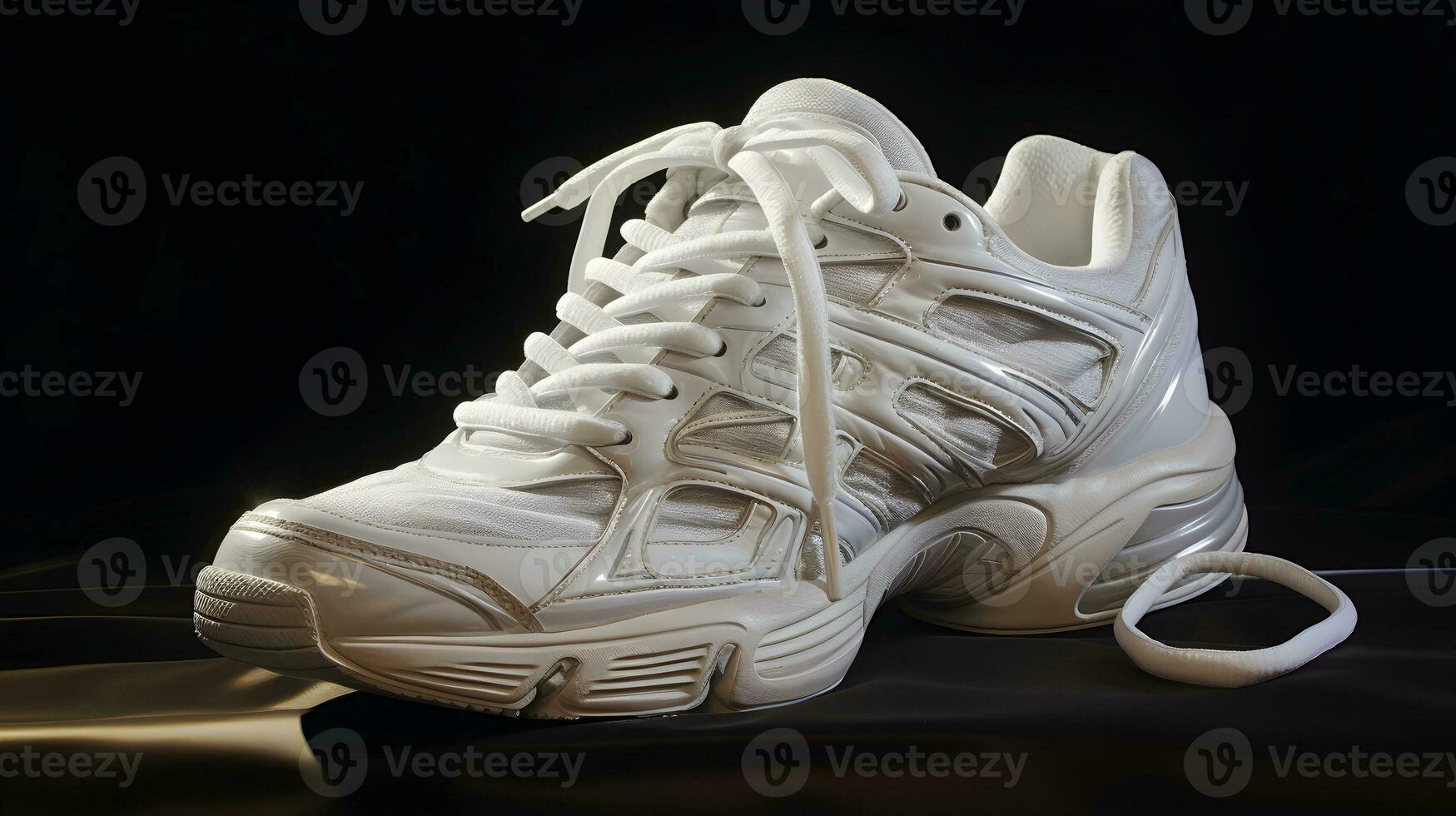 AI generated White sports shoe untied ready for action Ai Generated photo