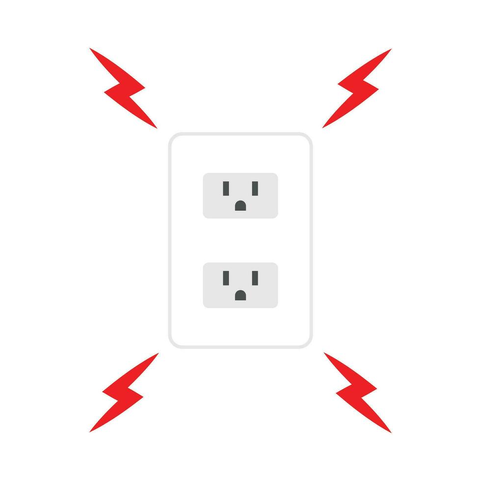 Three eye plug vector. wallpaper. free space for text. copy space. Leaked electricity. vector