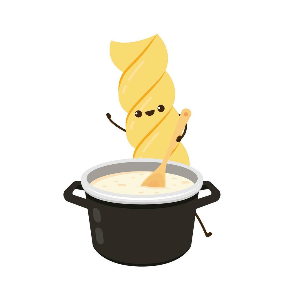 Pasta noodles character design. Pasta noodles on white background. vector