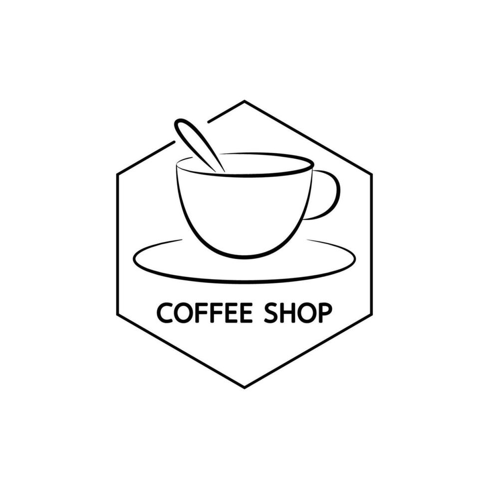 Coffee cup logo on white background. Cup of Fresh Coffee. vector