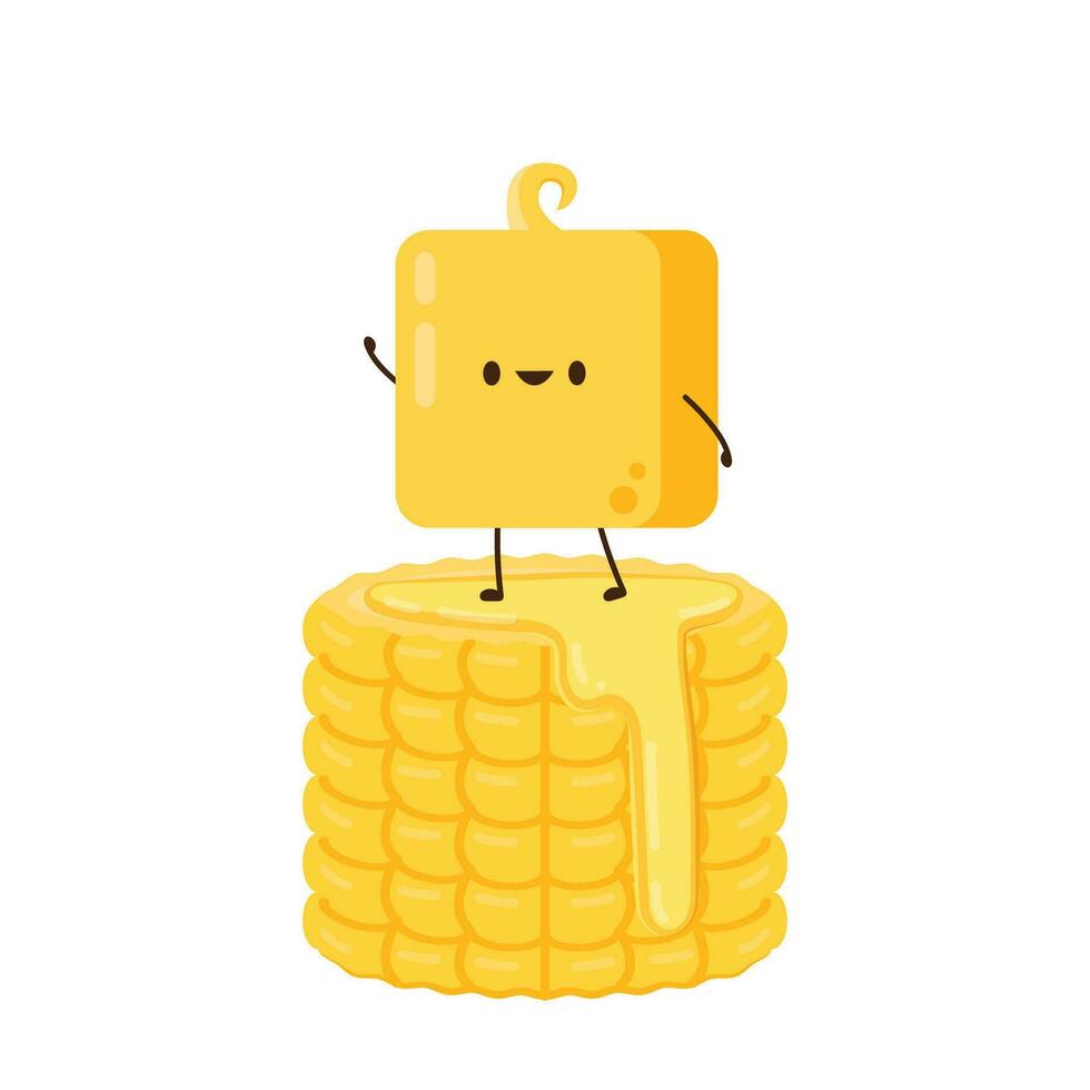 Butter vector. Butter character design. Butter on white background. vector