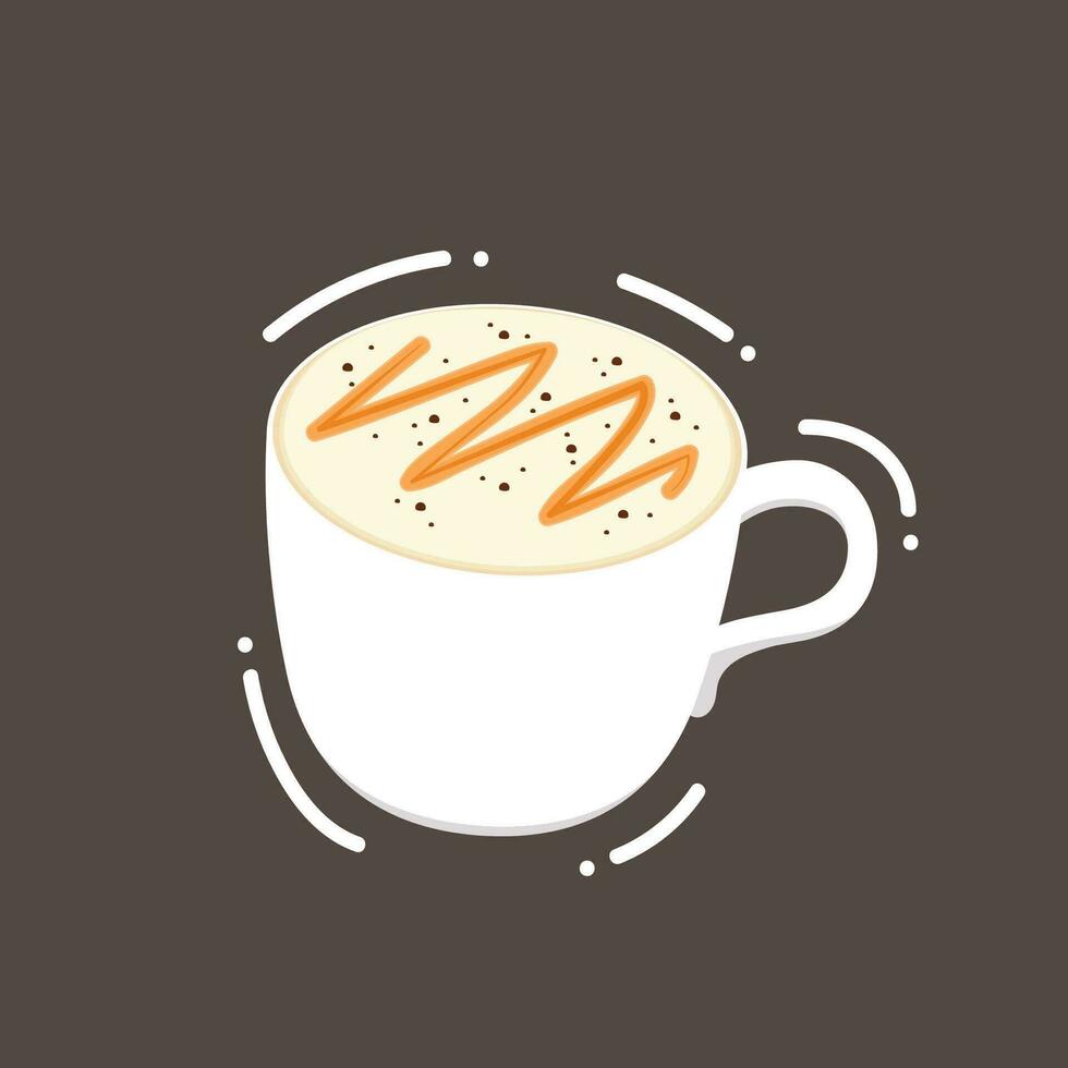 Coffee cup vector on white background. Cup of Fresh Coffee. Vector Illustration.