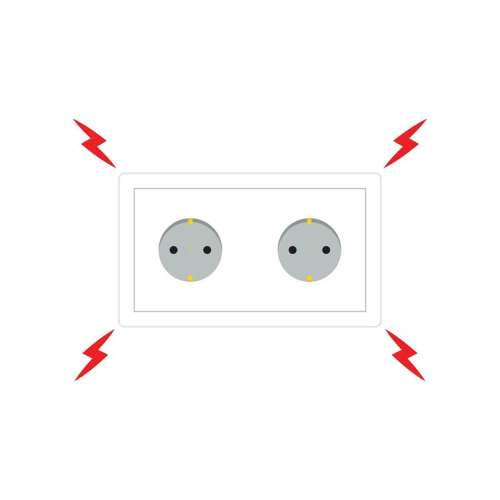 Three eye plug vector. wallpaper. free space for text. copy space. Leaked electricity. vector