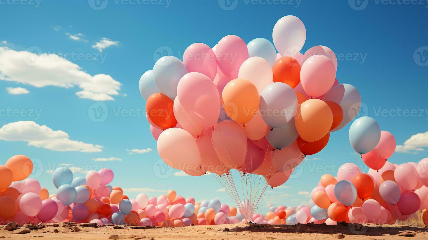 AI generated 3d realistic balloons photo