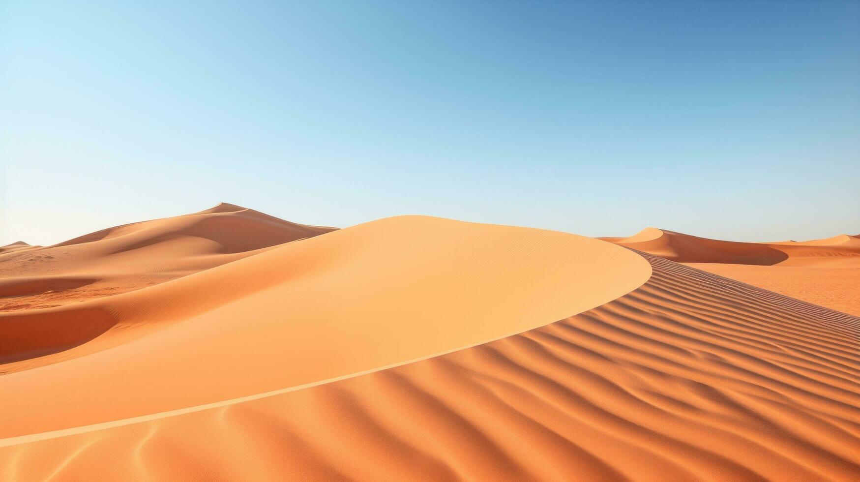 AI generated Scenic desert landscape in Egypt's Sahara Desert, featuring undulating sand dunes that create a mesmerizing sight. Generative AI photo