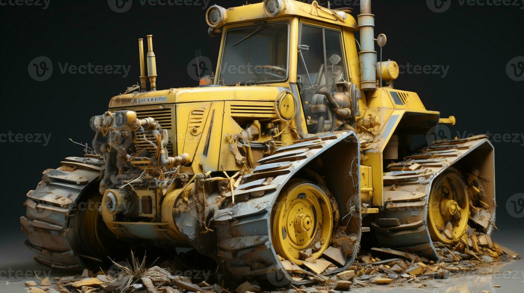 AI generated 3d realistic bulldozer photo