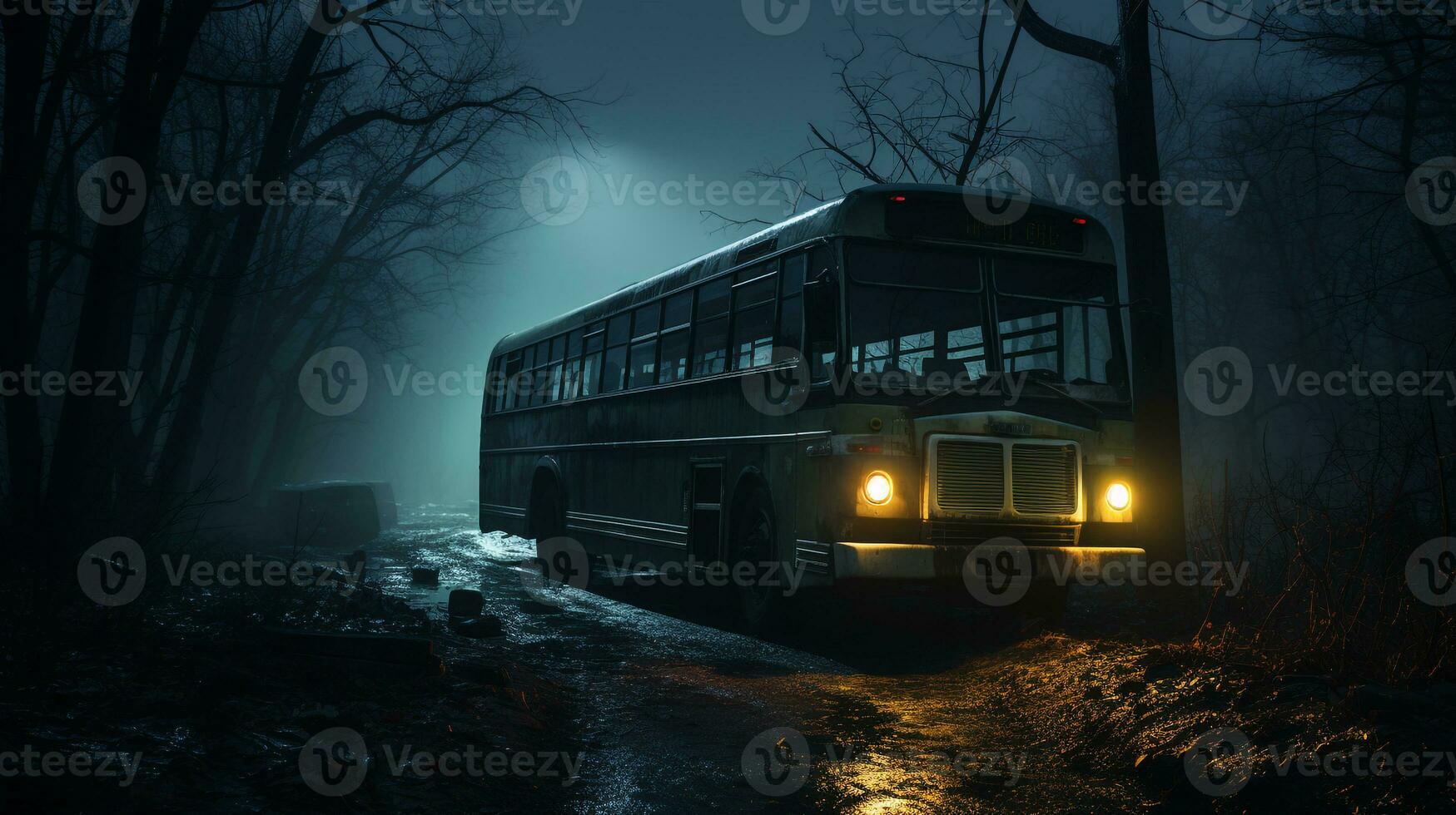 AI generated 3d realistic bus photo