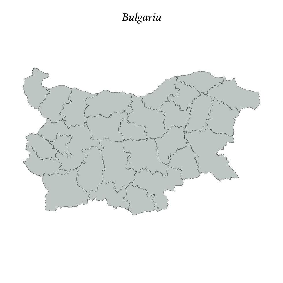 Simple flat Map of Bulgaria with borders vector