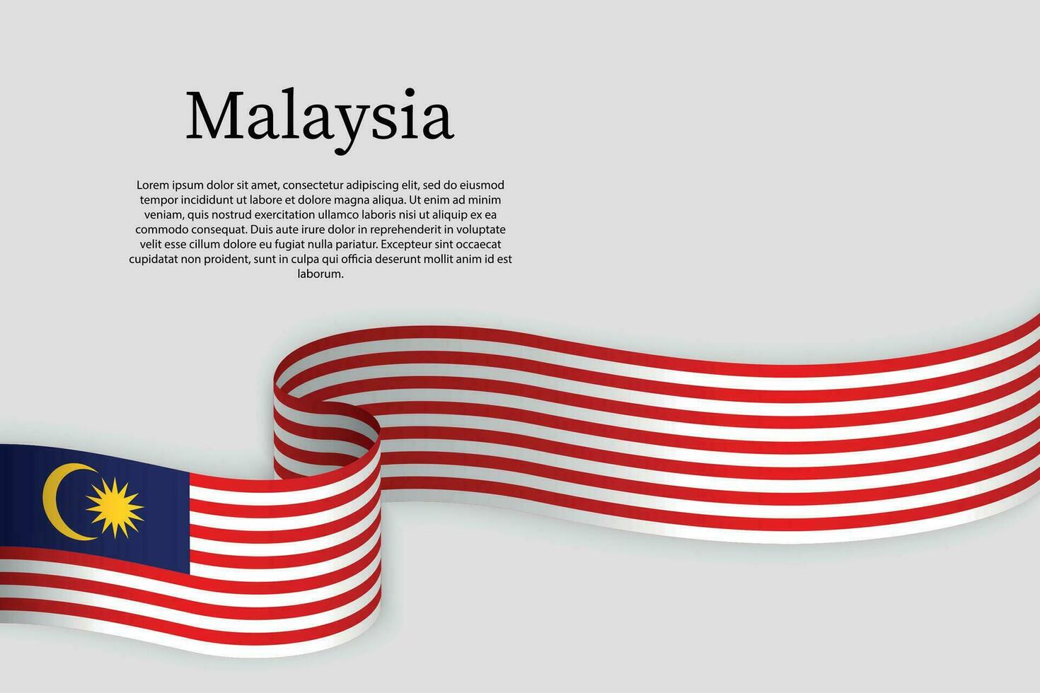 Ribbon flag of Malaysia. Celebration background vector